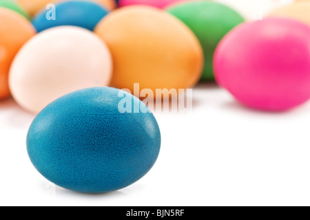 easter colorful eggs isolated on white Stock Photo