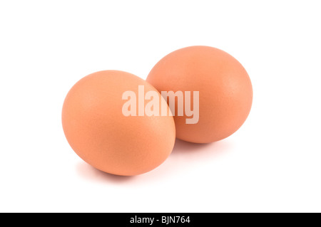 two eggs isolated on white Stock Photo