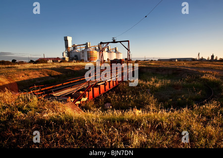 Wallaroo Grain Silos and Old Train Turn Around Stock Photo