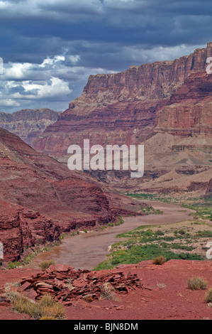 Ruins melt into the earth in Tanner Canyon, Grand Canyon National Park Stock Photo