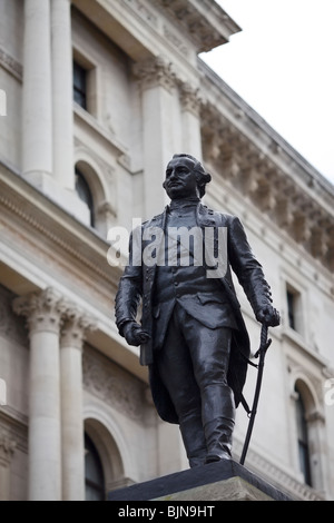 Statue of Clive of India or Clive of Bengal near the Foreign Office buildings in King Charles Street London Stock Photo