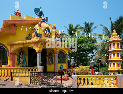 Saraswati Hindu Temple detail, Verem, Goa, India Stock Photo
