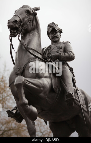 Equestrian bronze statue to King Edward VII by Sir Bertram MacKennal in Waterloo Place in London UK Stock Photo