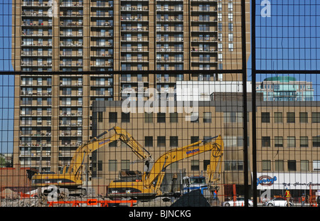Construction in downtown Calgary, Alberta, Canada Stock Photo