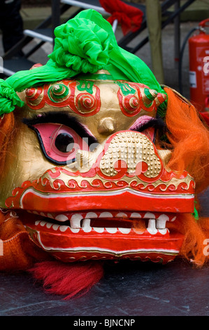 Dragon head in the Chinese new year festival in Manchester UK Stock Photo