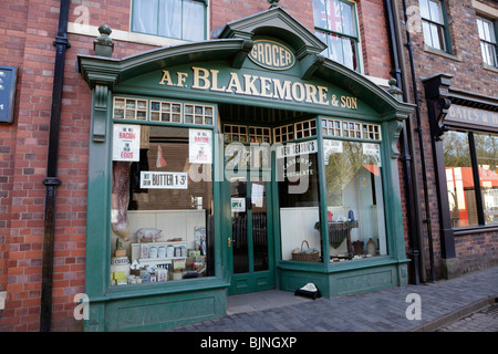 old grocers store front at the blist hill victorian museum shropshire Stock Photo