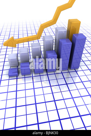 Bar chart showing falling profits Stock Photo - Alamy