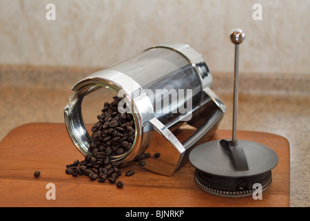 Coffee in a french press Stock Photo