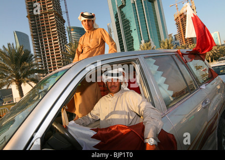 local Qatari's celebrating their national day on 18th December. Stock Photo