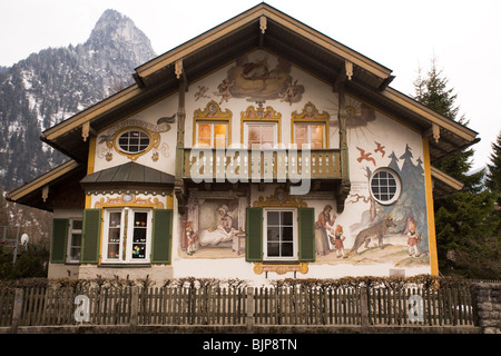 Germany, Bavaria, Oberammergau. Little Red Riding Hood House Stock ...