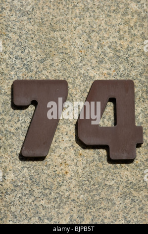 Number 74 house address Berlin Germany Stock Photo