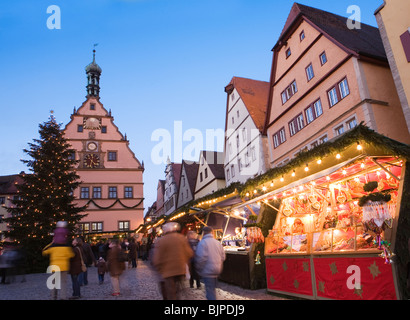 Christmas Market,  Rothenburg ob der Tauber, Bavaria, Germany Stock Photo