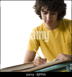 Boy studying Stock Photo