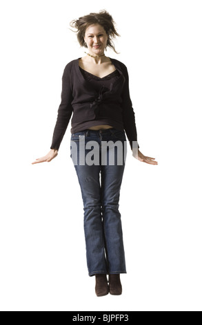 Woman jumping Stock Photo