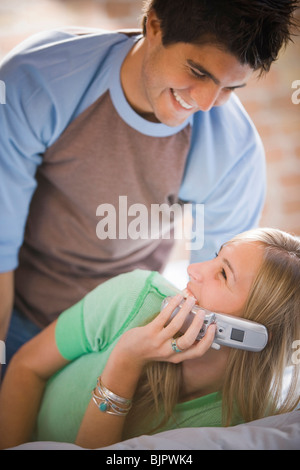 Woman on cell phone Stock Photo