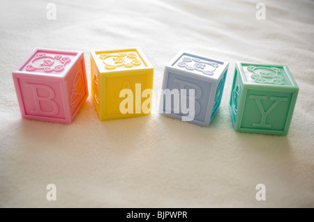 Blocks spelling out baby Stock Photo