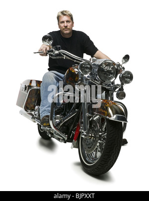 Man on motorcycle Stock Photo