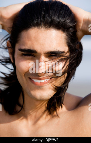 Man at the beach Stock Photo