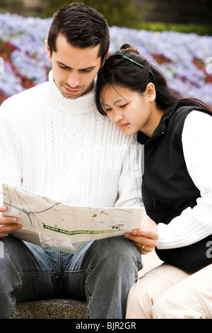 Couple using a laptop Stock Photo