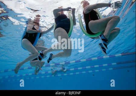 Underwater views of an aqua aerobics or water aerobics class Stock ...