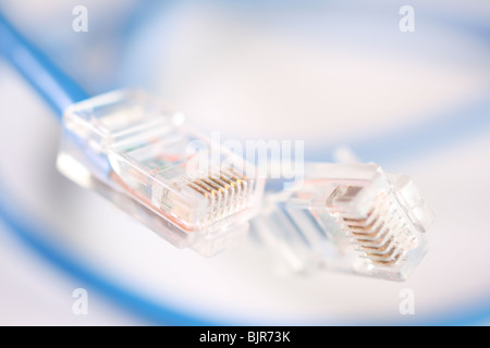 Blue network cable Stock Photo