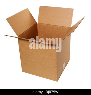 Brown cardboard container box Stock Photo