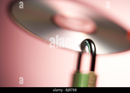 Padlock and CD Stock Photo