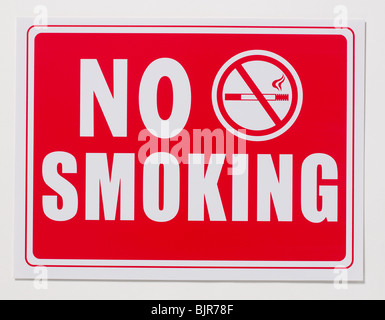 red white no smoking sign Stock Photo