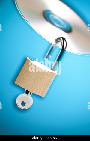 Padlock and CD Stock Photo