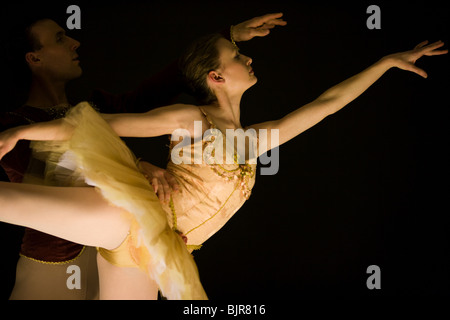 Man and woman dancing ballet Stock Photo