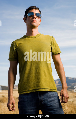 man wearing sunglasses Stock Photo