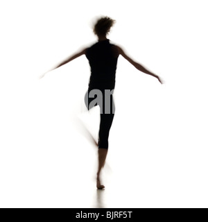 Silhouette of ballet dancer Stock Photo