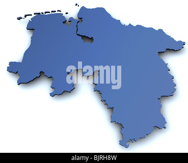 Map of Lower Saxony Stock Photo - Alamy
