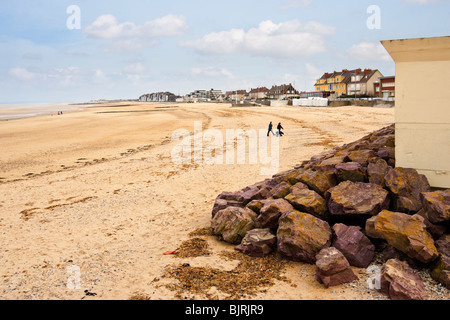 The beach at Courseulles sur mer, Normandy, France known as Juno beach in WW2 Stock Photo
