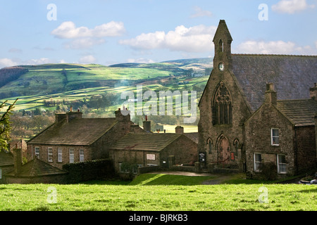 Reeth village in Swaledale, Yorkshire Dales, England, UK Stock Photo