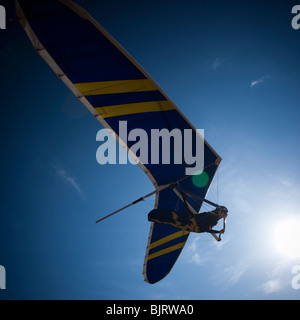 USA, Utah, Lehi, man hang-gliding Stock Photo