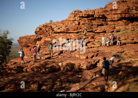 tourist group at Kings Canyon, part of the Watarrka National Park , Northern Territory, Australia Stock Photo