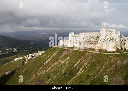 Krac Du Chevalier castle ( Castle of the knights) in Homs Governorate, Syria. Stock Photo