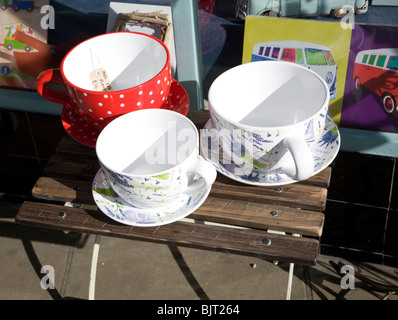 Giant cups and saucers Stock Photo