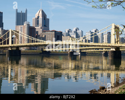 Big bridges in downtown Pittsburgh Pennsylvania. Stock Photo