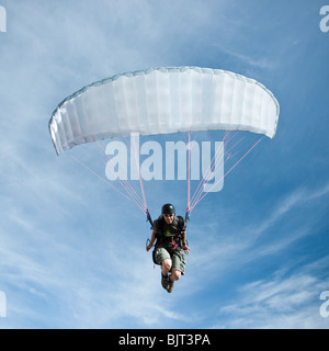 USA, Utah, Lehi, low angle view of mature paraglider Stock Photo