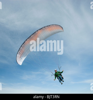 USA, Utah, Lehi, low angle view of young paraglider Stock Photo