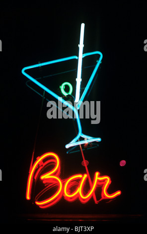 Neon sign for a bar Stock Photo