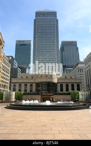 Canary Wharf, Cabot Square. Stock Photo