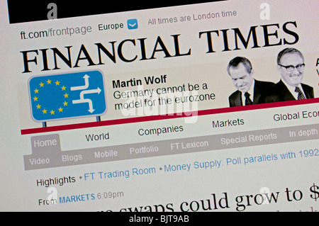 Financial Times Online Website Stock Photo