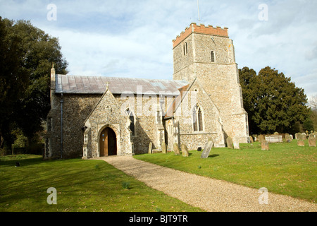 St Mary church, Dallinghoo, Suffolk - uniquely in the county it's tower is to the east. Stock Photo