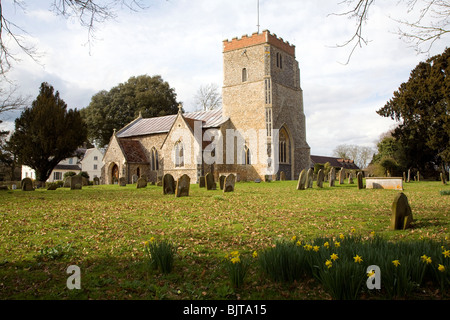 St Mary church, Dallinghoo, Suffolk - uniquely in the county it's tower is to the east. Stock Photo