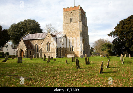 St Mary church, Dallinghoo, Suffolk - uniquely in the county it's tower is to the east. Stock Photo