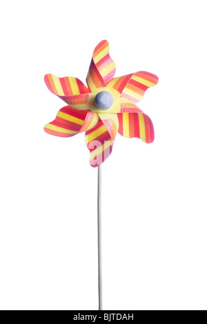 colorful children's pinwheel, isolated on white background Stock Photo