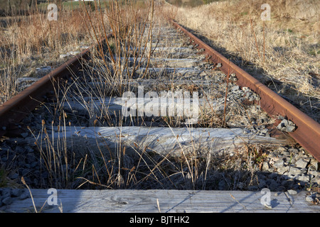 old abandoned great southern and western railway line in county sligo republic of ireland Stock Photo